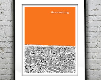 Greensburg Skyline Poster Art Print Pennsylvania PA Item T4604