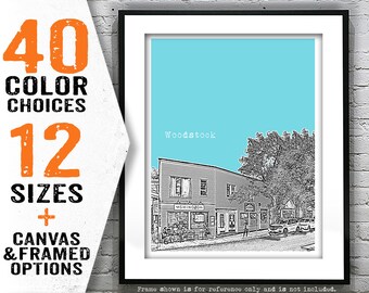Woodstock NY Skyline Poster Print Art New York Item T5034