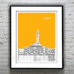 Jeddah Saudi ArabiaSkyline Art Print Middle East Version 2