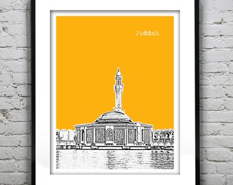 Jeddah Saudi ArabiaSkyline Art Print Middle East Version 2
