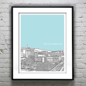 Williamsport PA Poster Print Art Pennsylvania Skyline