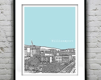 Williamsport PA Poster Print Art Pennsylvania Skyline