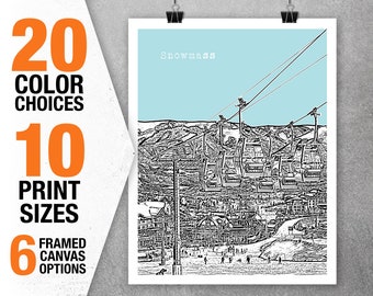Snowmass Skyline Poster City Art Print Colorado CO Item T5376