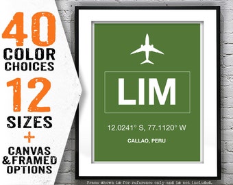 LIM Callao, Lima Peru International Airport Aviation Poster Art Print Item T4076