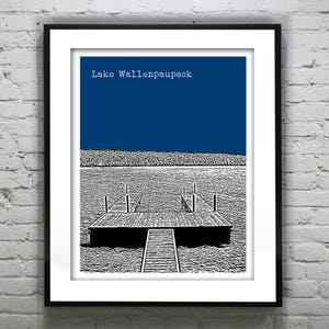 Lake Wallenpaupack Pennsylvania Skyline Poster Art Print PA Item T5556