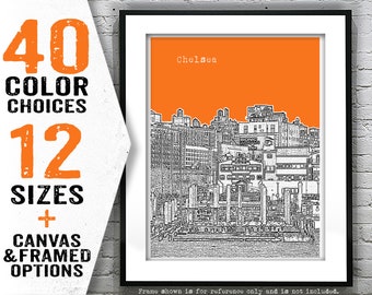 Chelsea New York City Skyline Poster Art Print NYC Item T4989