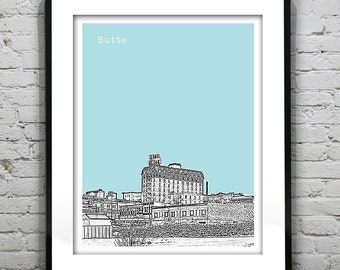 Butte Montana Poster City Skyline Art Print Item T2590