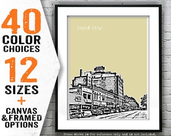 Rapid City Skyline Poster Art Print South Dakota SD Item T4588