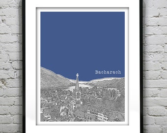 Bacharach Germany Skyline Poster Art Print Item T5464