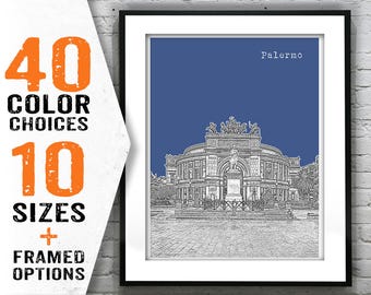Palermo Italy Poster Art Print Skyline Item T1377