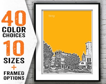 Troy Alabama Poster Art Print Skyline Item T1809