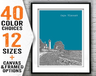 Cape Vincent New York Poster Print Art Skyline NY Item T2386