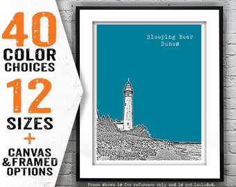 Sleeping Bear Dunes Michigan Skyline Poster Art Print MI Item T5079