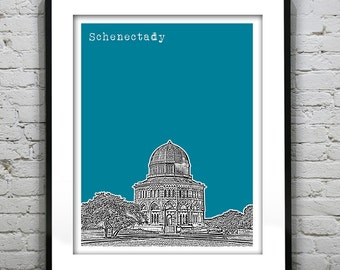 Schenectady New York Skyline Art Print Poster NY Item T4712