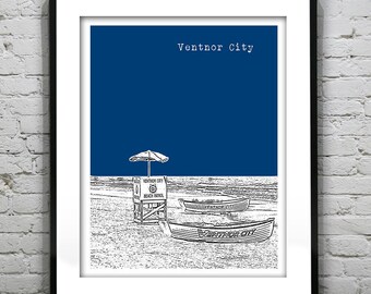 Ventnor City Poster Print Art  NJ Skyline Jersey Shore Item T2217