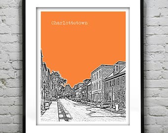 Charlottetown, Prince Edward Island, Poster Print City Skyline Canada Art Print Item T4179