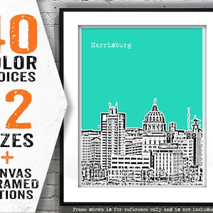 Harrisburg Downtown Poster Print Art Pennsylvania PA Skyline Item T4454