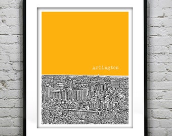Arlington Virginia Poster Art Skyline Print Item T4981