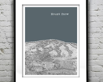 Mount Snow Vermont Skyline Poster Art Print VT Item T1303
