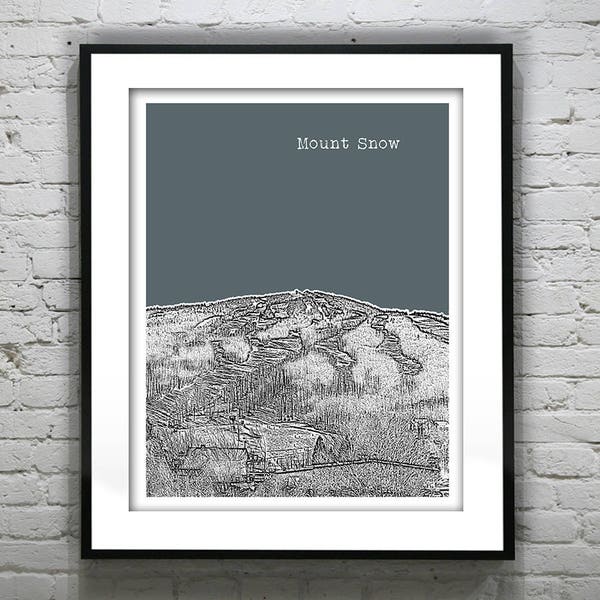 Mount Snow Vermont Skyline Poster Art Print VT Item T1303