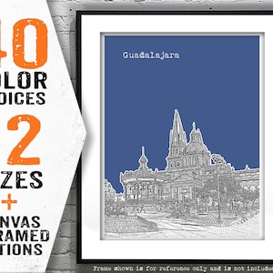 Guadalajara Mexico Skyline Poster Art Print Item T3085