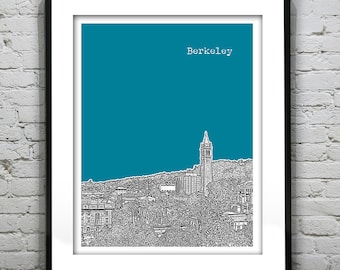 Berkeley Skyline Poster Art Print California CA Item T4562