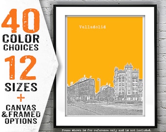 Valladolid Spain City Skyline Poster Art Print Item T4352