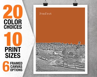 Pomfret Vermont Skyline Poster Art Print VT Item T5439