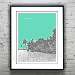 Tahiti Skyline Poster Art Print Version 2