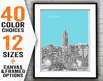Alicante Poster Art Print Skyline Plaza de Luceros Spain Item T2753