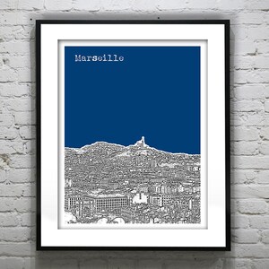 Marseille France Poster City Skyline Art Print Europe