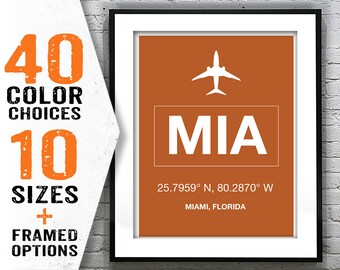 MIA Miami International Airport Aviation Poster Art Print Florida Item T1980
