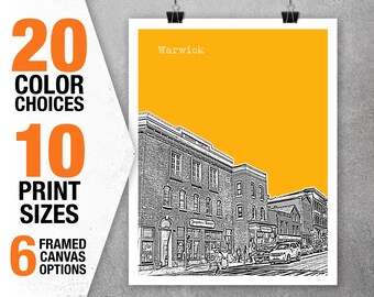 Warwick New York Skyline Art Print Poster NY Item T1390