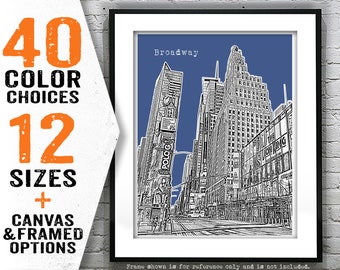 New York City Broadway Skyline Poster Art Print Manhattan NY Item T4454