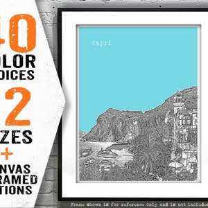 Capri Italy Poster Art Print Skyline Item T4988