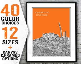 Superstition Mountains Skyline Poster Art Print Arizona Item T5168