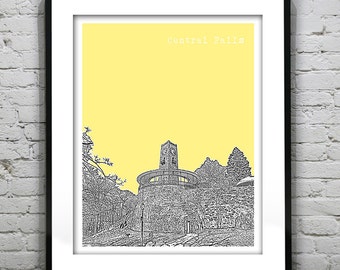 Central Falls Rhode Island Skyline Poster Art Print RI