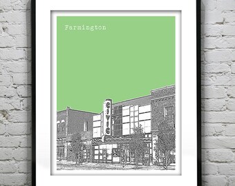 Farmington Michigan Skyline Poster Art City Print MI Item S5006