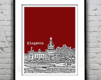 Kingston Skyline Poster Art Print Ontario Canada