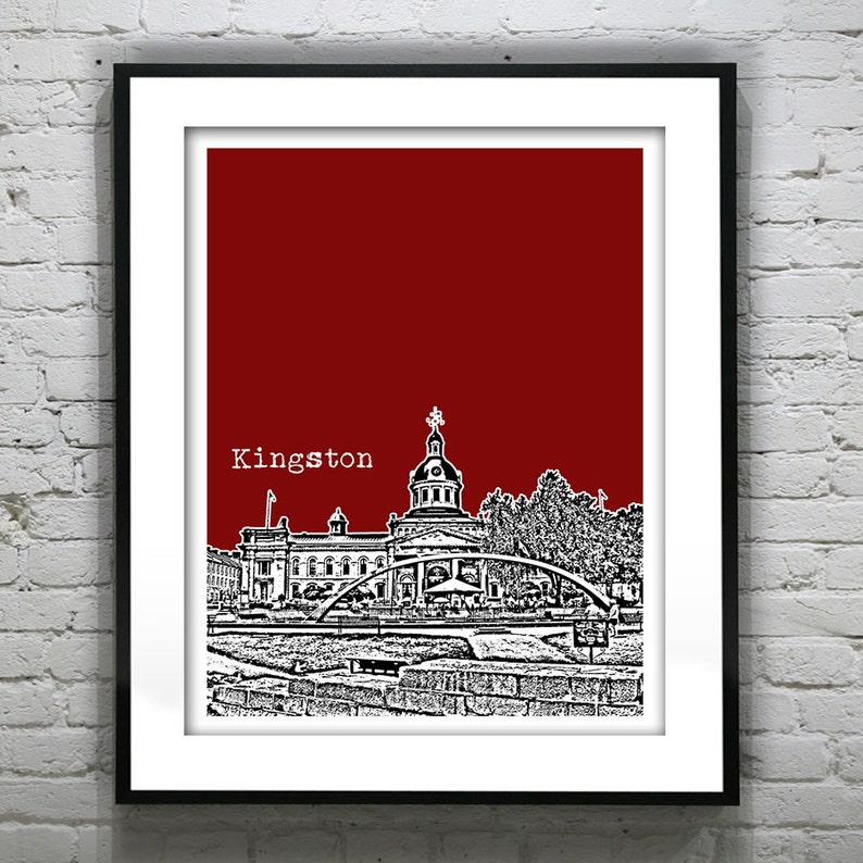 Kingston Skyline Poster Art Print Ontario Canadá Etsy España