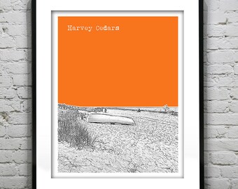 Harvey Cedars Skyline Poster Art Print New Jersey Item T1050