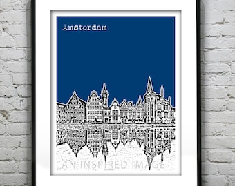 Amsterdam Netherlands City Skyline Poster Art Print Item T2867