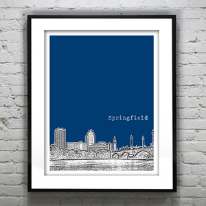 Springfield Massachusetts Poster Art Print MA Version 2