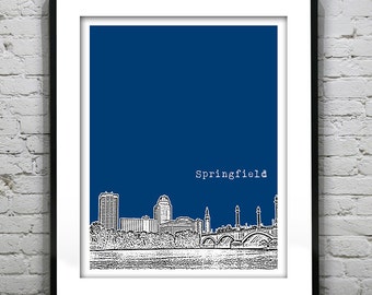 Springfield Massachusetts Poster Art Print MA Version 2