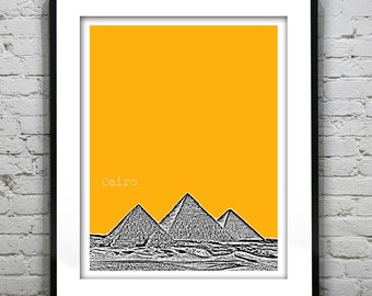 Cairo Egypt Poster Art Print Skyline Pyramids of Giza Africa