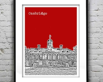 Harvard Square Cambridge Poster Art Print Boston Massachusetts Item T4425