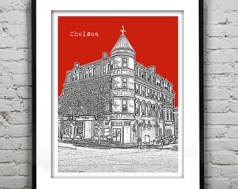 Chelsea Skyline Poster Art Print  Massachusetts MA Item T2296