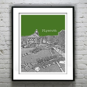 Plymouth New Hampshire Poster Print Art Skyline NH Item T2686