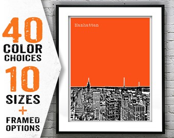 Manhattan New York City Poster Print Art  Brooklyn Bronx Times Square Soho  Item T1007