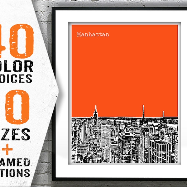 Manhattan New York City Poster Print Art  Brooklyn Bronx Times Square Soho  Item T1007